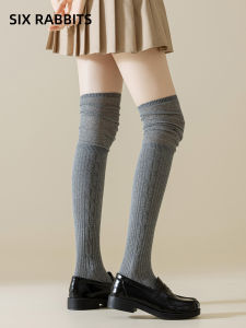 ถุงเท้าข้อสูงผ้าฝ้ายเนื้อนุ่มสำหรับผู้หญิง ทรงสลิมฟิต ระบายอากาศได้ดี ป้องกันการหลุดร่วง ถุงเท้าข้อสูงสำหรับฤดูร้อน