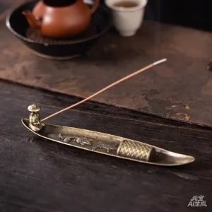 2026Creative Incense Holder Boat Fishing Insence Burner Japanese Style Incense Stick Burners Aromatherapy Ornament Home Decor