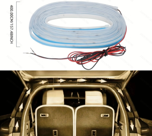 KEVANLY | 2/4M Dynamic Scan Car Rear Trunk Light Strip Silicone Flexible Flowing Water LED Ambient Decorative Light Bar Warm white/White