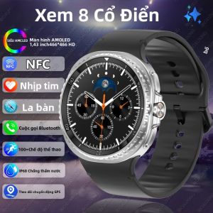Đồng Hồ Thông Minh Galaxy Watch 8 Classic Dành Cho Nam GPS NFC Bluetooth Gọi Điện Màn Hình AMOLED 47mm Theo Dõi Thể Dục Thể Thao Theo Dõi Sức Khỏe Viền Xoay