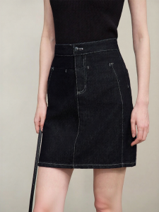 AMII | Leisurely Tencel Cotton Blend Mini Skirt