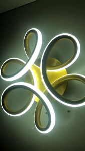 YHLAMP Led Tricolor Flower Ceiling Lights Chandelier Ceiling Lights 30W Modern Center Light For Living Room Bedroom Indoor