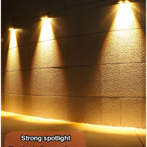 ไฟโคมไฟติดผนังพลังงานแสงอาทิตย์กลางแจ้งกันน้ำไฟขึ้นและลงพลังงานแสงอาทิตย์ส่องสว่างในบ้านตกแต่งลานสวนนอกบ้าน