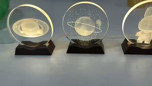 Figurine Action Lamp Tabletop Children Birthday Gifts New 3d Crystal Ball Night Light Universe Toys