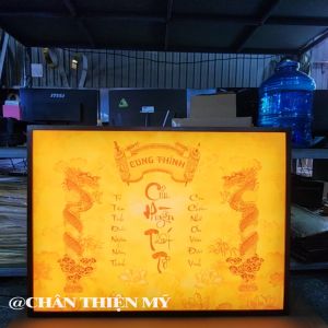 Đèn Hào Quang Cửu Huyền Thất Tổ Trúc Chỉ In Ngang Trang Trí Bàn Thờ Gia Tiên Treo Tường TC-TN-89