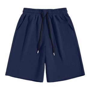 BALENO | Navy Straight Mens Shorts Pure Cotton Summer Casual