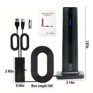 Amplified Indoor TV Antenna 200+ Miles Range with High Gain Signal Booster for All Smart TV 4K 1080P HDTV and Digital Channels