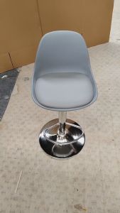 360 ° rotation Ims Bar Chair with Backrest leather Bar Stool Height Adjustable White/ Black 吧台椅