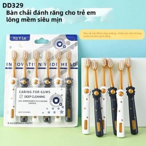 Bộ 6 Bàn Chải Đánh Răng Cho Trẻ Em Với Đầu Rộng Lông Bàn Chải Mềm Tay Cầm Chống Trượt Bảo Vệ Nướu Để Làm Sạch Sâu Thiết Kế Dễ Thương Chăm Sóc Răng Miệng