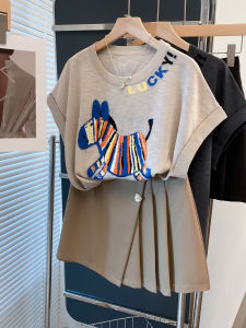 JIANDIYA | Fine Knit Round Neck Turned Sleeve Women T-Shirt