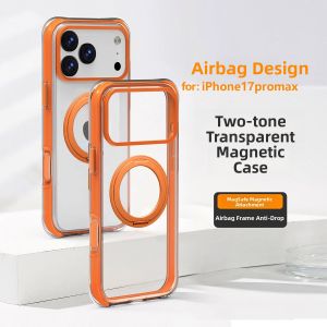 BOSKJUE | Vỏ Ốp Lưng Chống Sốc Toàn Bộ Trong Suốt Có Đế Từ Cho iPhone 17 Pro Max & 16 Pro
