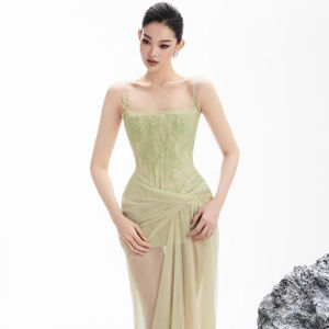 Elegant Lace Hook Flower Embroidered Camisole Dress
