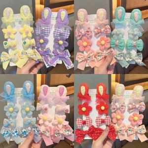 8 Pcs/Set Bowknot Hairpins Bow Knot Hairpin Fabric Embroidery Flower Hairpin Girls Hairpin Does Not Hurt Hair Cartoon Rabbit Ear Broken Hair Clip Korean Style Childrens Hair Clip Princess Cute Sweet Baby Clip Hair Accessories