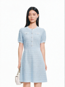 Koradior | Refreshing Clean Simple Elegant Body Slimming Mid-long Knitted Dress