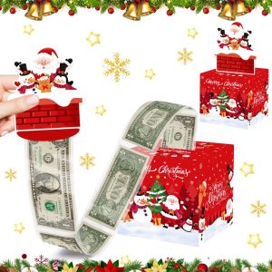 1Pack Christmas Surprise Money Pull-Out Gift Box Cash Gift Pull Box Christmas Decorations 2025 Navidad Noel Xmas Gifts New Year