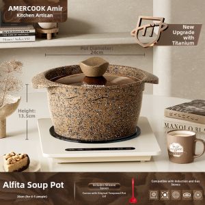 AMERCOOK | Granite Non-Stick Cookware Titanium