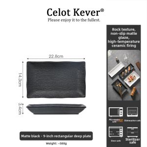 Luxury Fine Ceramic Rectangular Serving Plate