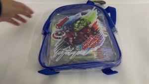Marvel Avengers Book Backpack with 3 Books Stickers & Pencils For Kids