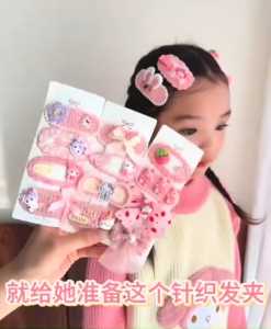 Set Kẹp Tóc Màu Đỏ nhiều màu mẫu Hoa Nơ Tua Rua May Mắn cho Noel Tết... cho bé gái cô gái