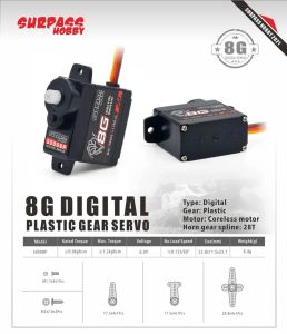 Surpass Hobby 2g 3.7g 4.3g 6g 8g Plastic/Metal Gear Mini Digital Servo for RC Plane Helicopter Drone Fixed-wingCar Boat Robot