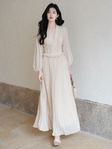 SHANGSHA | Elegant Lady-style Peach-beige Dress Suit