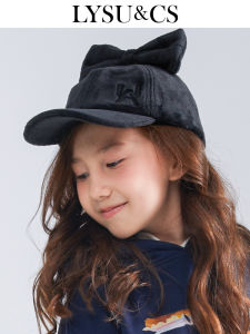 Parent-Child Embroidered Butterfly Knot Soft Top Duckbill Cap Autumn Winter New Style Fashionable Casual Cotton Hat for Kids