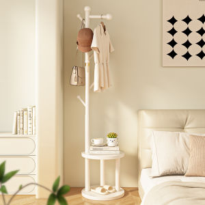 Rustic Solid Wood Clothes Hat Rack Floor Standing Living Room Bedroom Multi-Functional Storage Organizer Home Decor