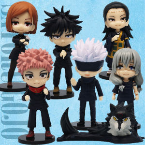 Bandai | 7 Pcs/set Q Posket Jujutsu Kaisen 9cm Figure Satoru Gojo Itadori Yuji Geto Suguru Nobara Megumi Collection Character Ornaments