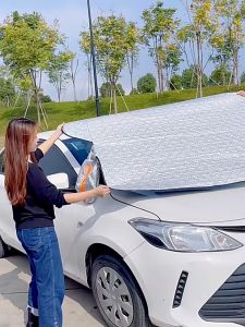 Bạt Che Nắng Kính Lái Ô Tô Có Lớp Cách Nhiệt Cao Cấp - Chống Tia UV Gấp Gọn Tiện Lợi Chống Cháy