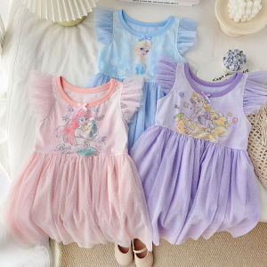 Trẻ Em Cô Gái Dresses Phim Hoạt Hình Đông Lạnh Công Chúa Anna Elsa ren in Cotton Đầm sinh nhật quần áo bé gái
