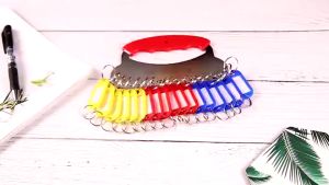 NameTag Gantungan Kunci Warna-Warni Label Nama Plastik Keychain Ring Name Tag Ganci Colors PST