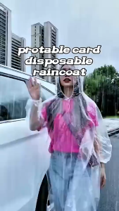 Disposable Portable Raincoat Card Raincoat Whole Body Rain Cover Thickened Adult and childrens Size