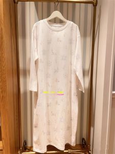 Summer Sleepwear Womens Cute Rotating Ferris Wheel Pure Cotton Short Sleeve Dress Home Clothes Gelato Pique Brand Sweet Style