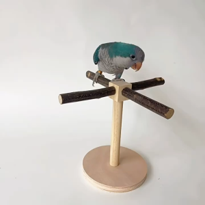 🇸🇬 Parrot Tabletop Rotating Windmill Perch Playstand with Chewing Toy