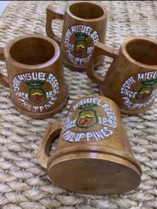 Wooden beer mugwooden mugwooden mug with Philippinessouvenir mug