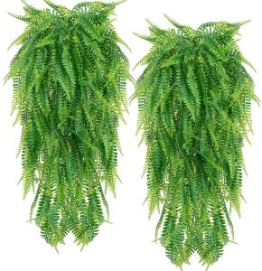 82ซม. แขวนผนังพืชเทียม DIY พืชสีเขียวเปอร์เซีย เฟิร์น ตกแต่งผนังบ้านและสวน พืชปลอม