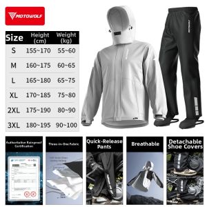 MOTOWOLF | Rainproof Windproof Motorcycle Climbing Riding Jacket Separate