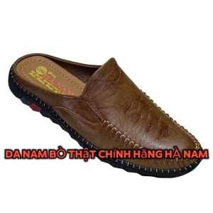 Dép Bít Mũi Nam TiTi ĐÔ Da Bò Thật Cao Cấp GSB2076