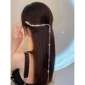 Snake Beauty ~ Shiny Diamond Tassel Snake-Shaped Headdress Female Summer Stylish Unique Ponytail Hair Band Barrettes Hair Braid Accessories