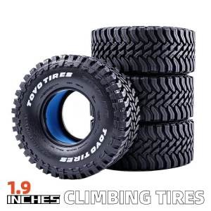 4PCS 1.9RC Crawler Rubber Wheel Tire for 1/10 Traxxas TRX4 TRX6 Axial 90046 RC4WD D90 D110 SCX10 CAPRA GEN 8 Upgrade Tire