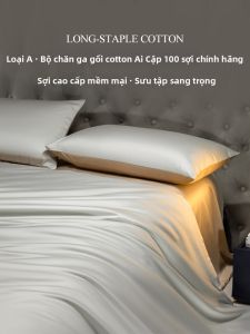 shui yang | Bộ Đồ Chăn Drap Gối Chống Khuẩn Chống Kính Dị Ứng Cao Cấp Bông Ai Cập Sợi Dài