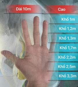 lưới cước trắng - Combo 10 Met khổ 53m43m 33m.. lưới cước dày chắn côn trùngrào gà vịt..