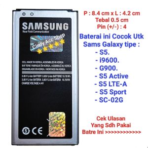 Baterai Samsung Galaxy S5 i9600 G900 S5 Active Batre Batrai