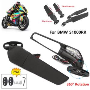 2024For BMW S1000RR S 1000RR S1000 RR 2022 2023 2024รถจักรยานยนต์กระจกดัดแปลงลมปีกปรับหมุนกระจกมองหลัง Moto