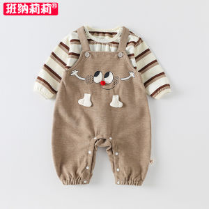 Baby Clothes Spring Autumn Set Long Sleeve Thin Strap Romper Suit for 0-2 Years Old Boys And Girls Cute Baby Outfit Cotton Material