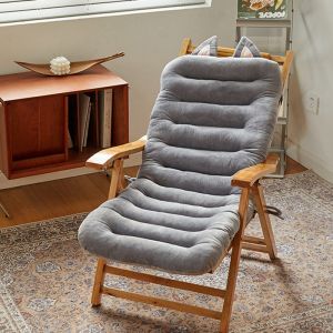 Thickened Folding Recliner Chair Pad Bamboo Chair Seat Backrest Cushion Afternoon Nap Universal Cotton Pad Casual Living Room Sofa Pad