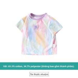 Hamqi | Áo Thun Tay Ngắn Mới Mùa Hè cho Bé Gái Thời Trang Tie-dye