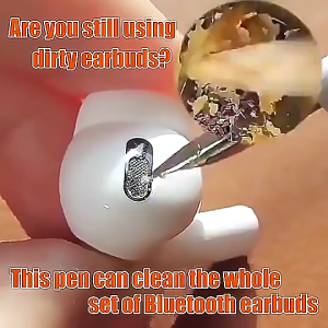 ปากกาทำความสะอาดหูฟัง แล็ปท็อป บลูทูธ ปลั๊กหูฟัง คอมพิวเตอร์ โทรศัพท์มือถือ ปากกาทำความสะอาดคีย์บอร์ด หัวแปรงโลหะ   G3253