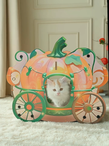 💯PG🥊 Cat Scratching House Play Tunnel Carton Bunk Bed Furniture Protection Cat Scratcher Board Lounge Hideaway Indoor Condo