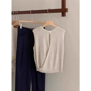 HUOLISI | Design Summer Sleeveless Black T-shirt Top
